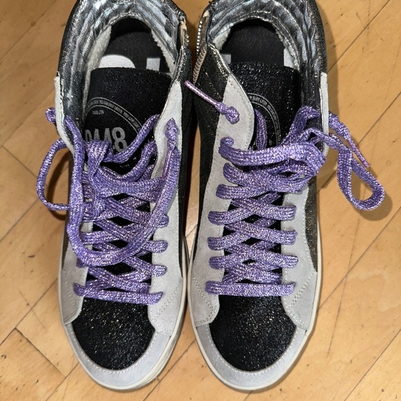 Like new P448 Hi Top glitter platform sneaker, 38/8   CB2322 - Picture 4 of 10